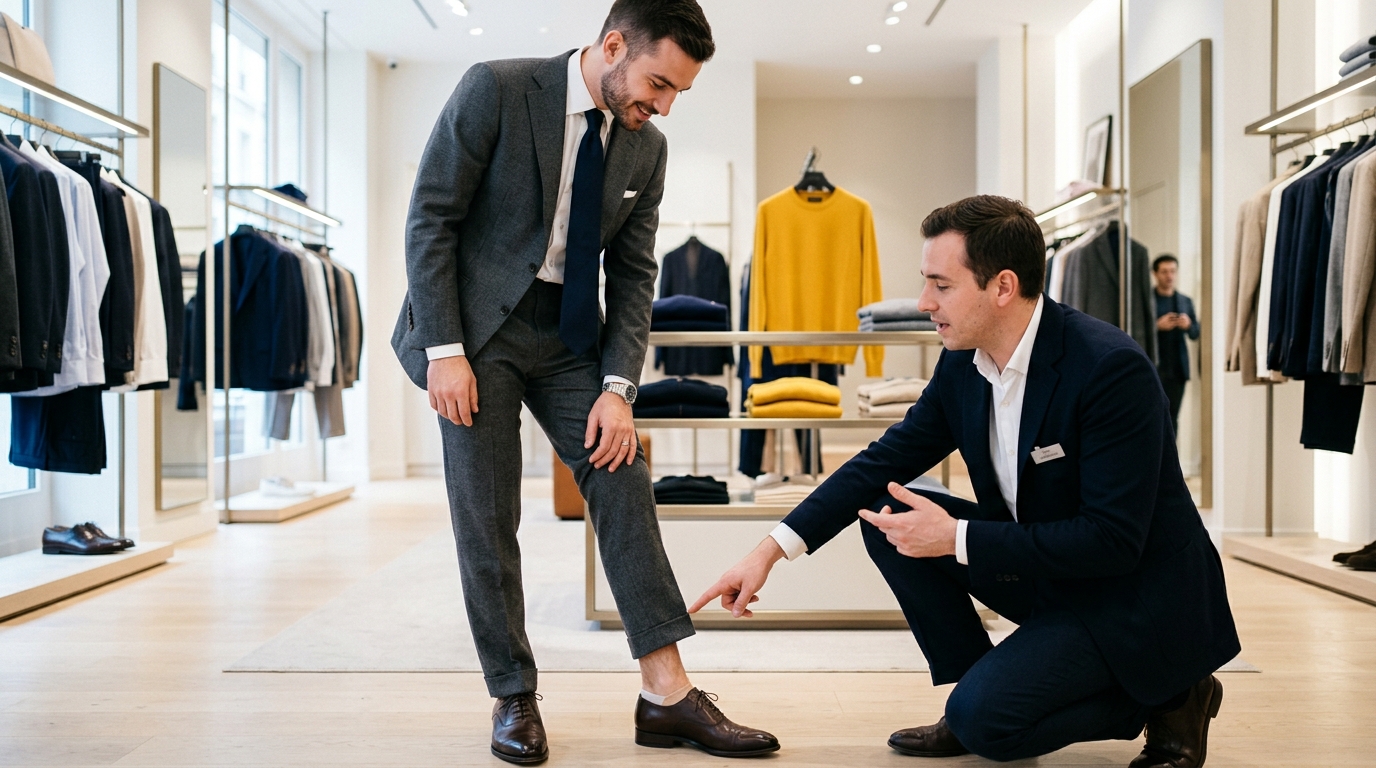 En achetant mon nouveau costume, ce vendeur m'a montré le détail de mes chaussettes qui pouvait ruiner toute mon allure - - en achetant mon nouveau costume ce vendeur ma montre le detail de mes chaussettes qui pouvait ruiner toute mon allure featured 1788355392