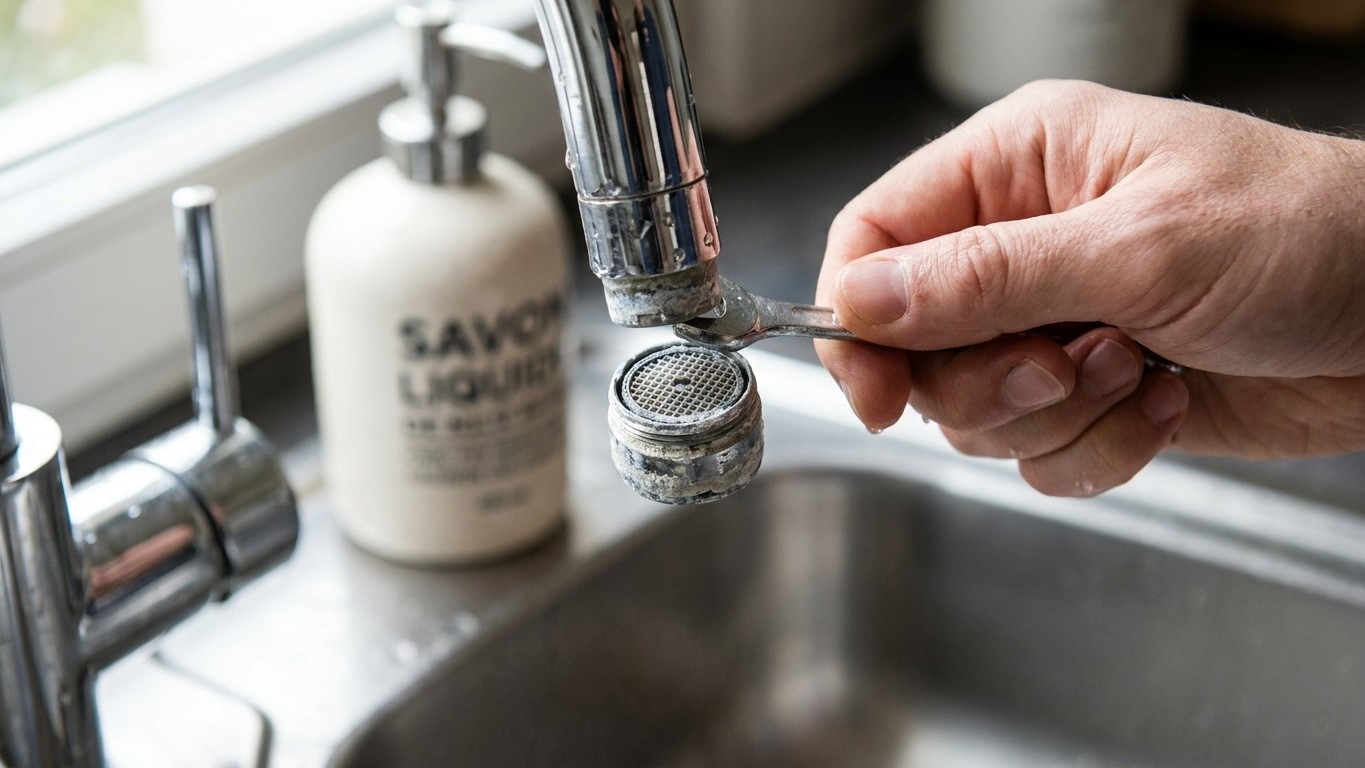 Si le débit de votre robinet faiblit depuis des mois, ce n'est pas le mitigeur qui est usé : c'est la pièce qui se dévisse...