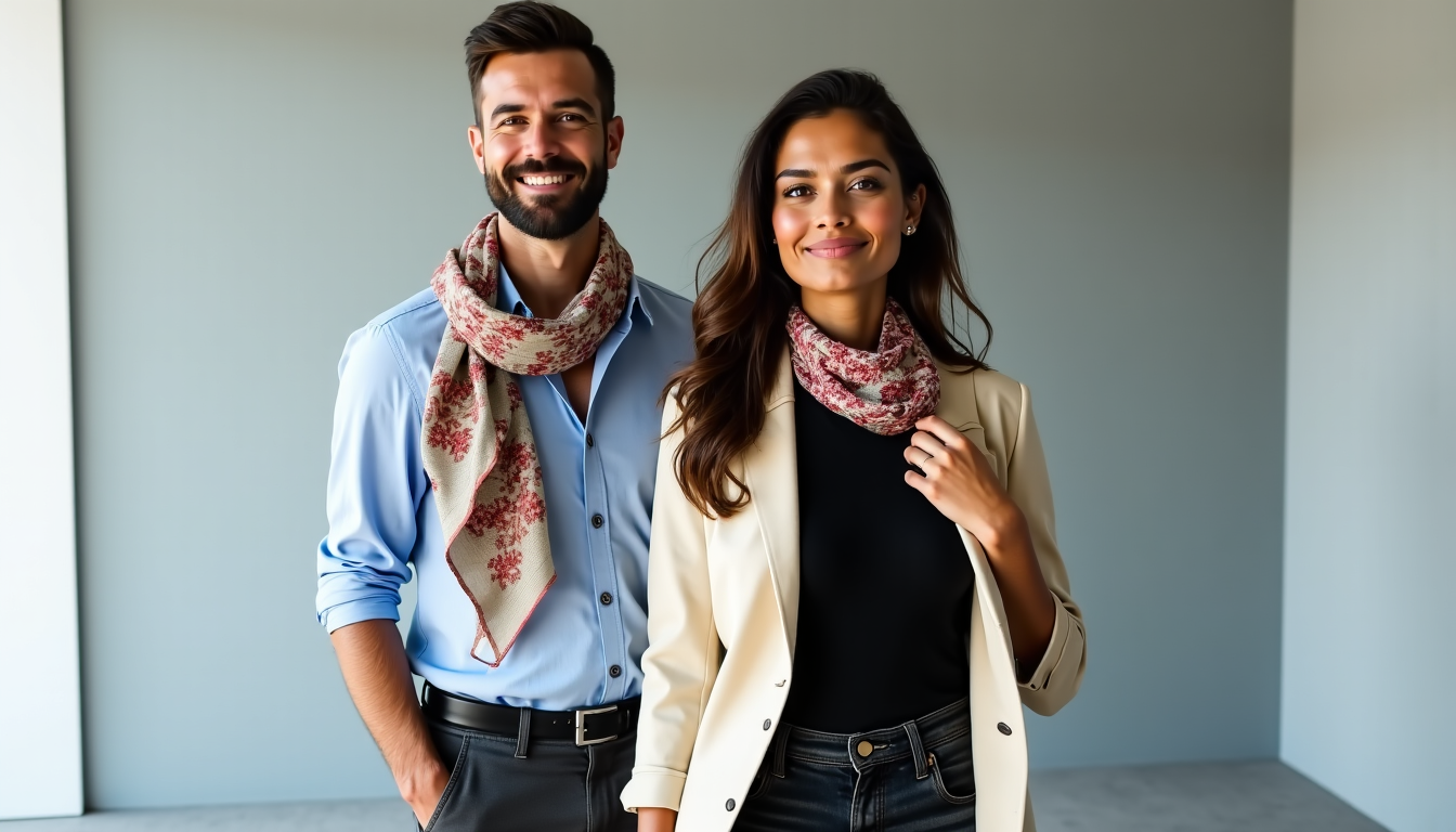 Nos conseils de mode pour associer un foulard pour hommes et femmes à votre tenue