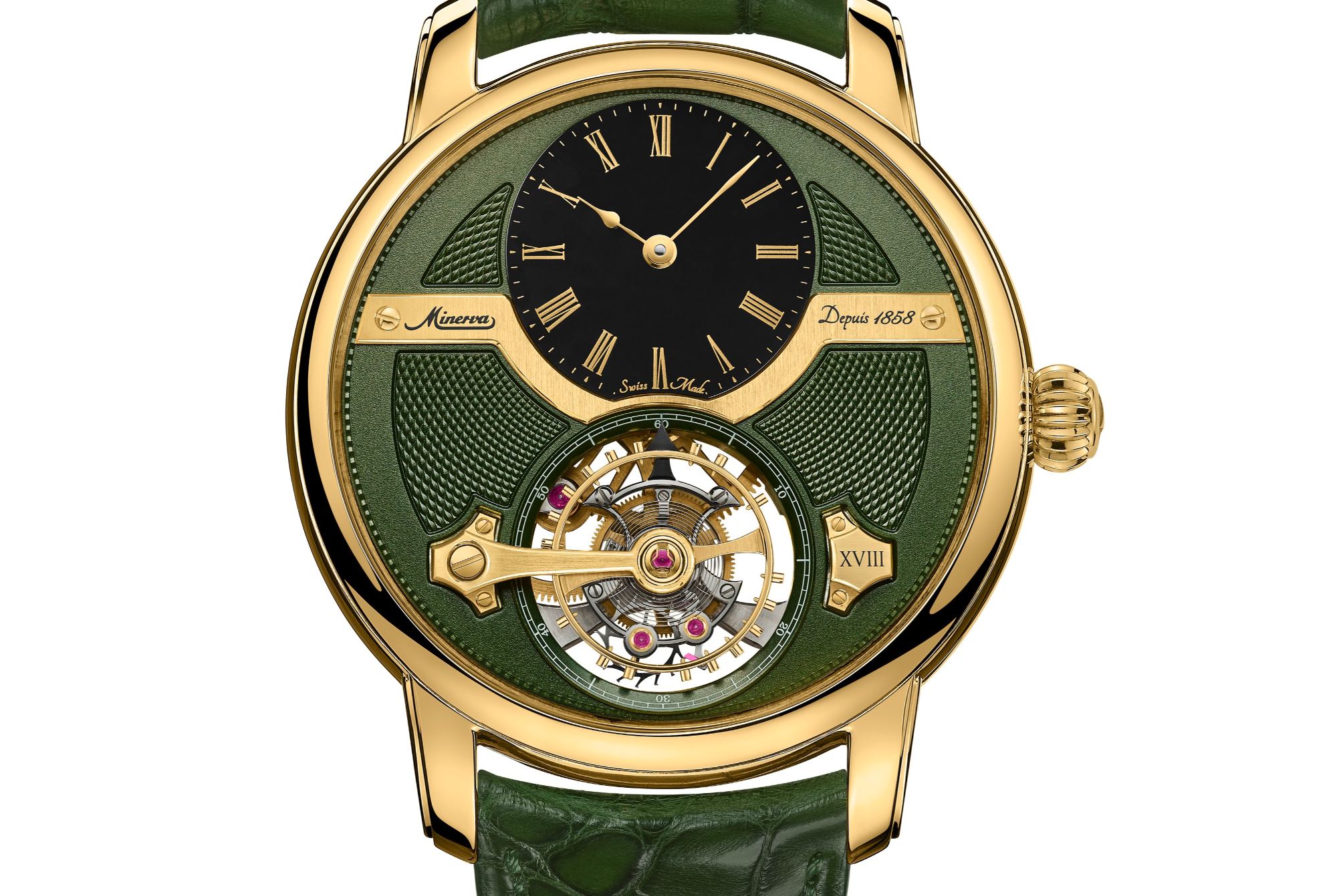 Destinée à seulement 18 collectionneurs, la nouvelle montre en or de Minerva cache un tourbillon en pleine lévitation
