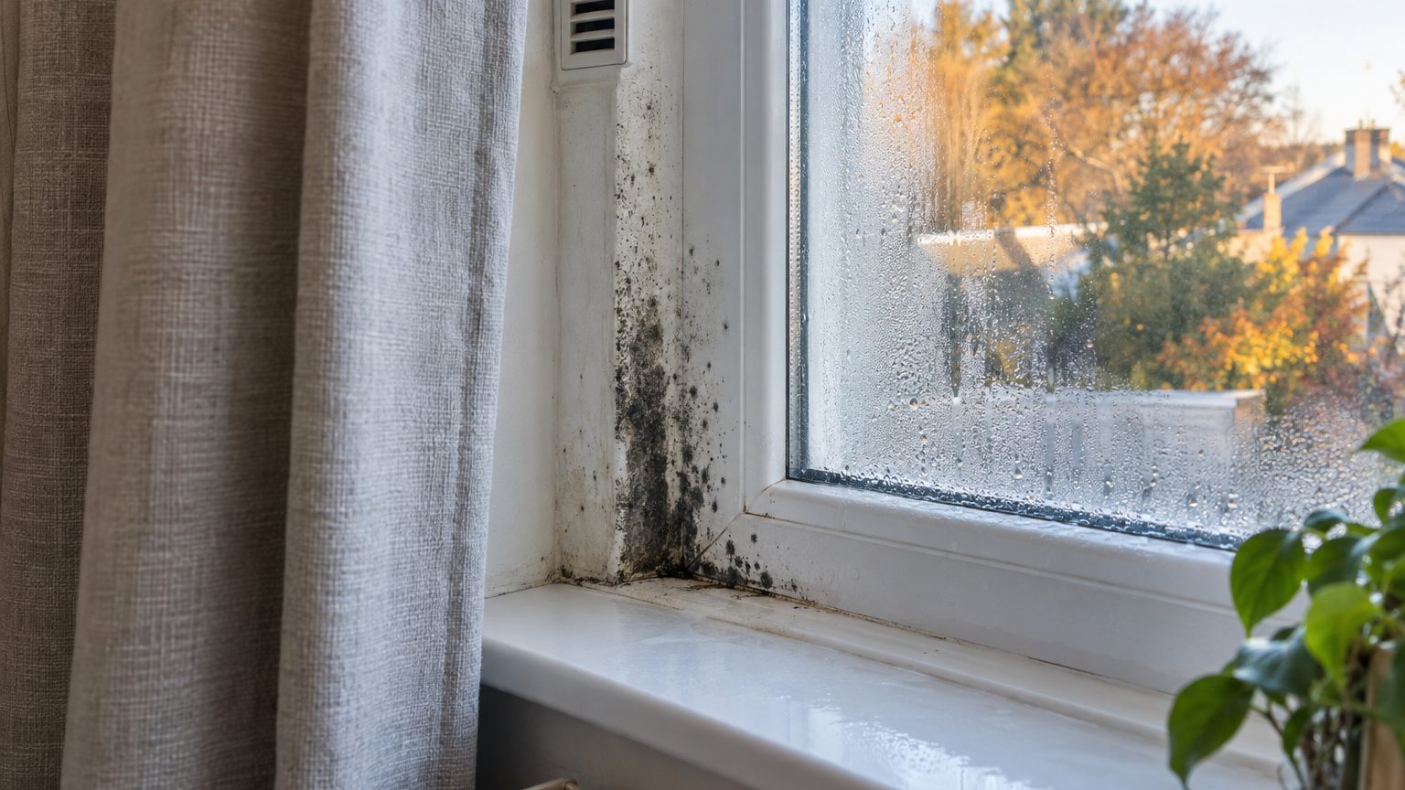 J’ai collé du ruban adhésif sur la petite grille en haut de mes fenêtres juste pour arrêter le courant d’air froid : au bout de trois semaines, j’ai compris ce qui noircissait derrière les rideaux