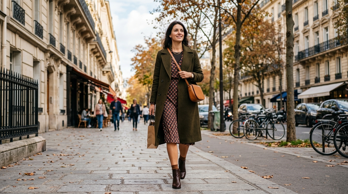 Les astuces mode pour continuer à porter une robe en automne sans miser sur les collants opaques