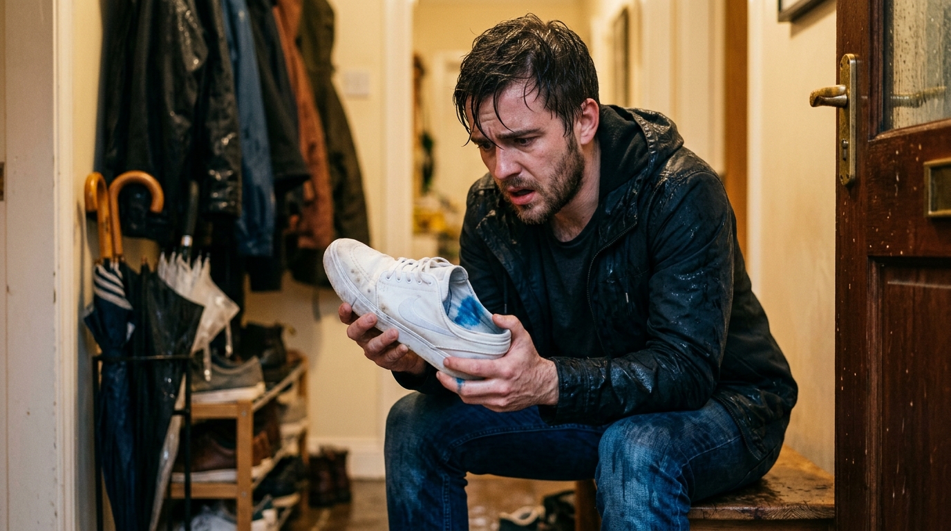 Pluie d’automne et jean brut : pourquoi vos chaussures claires pourraient ne pas en sortir indemnes