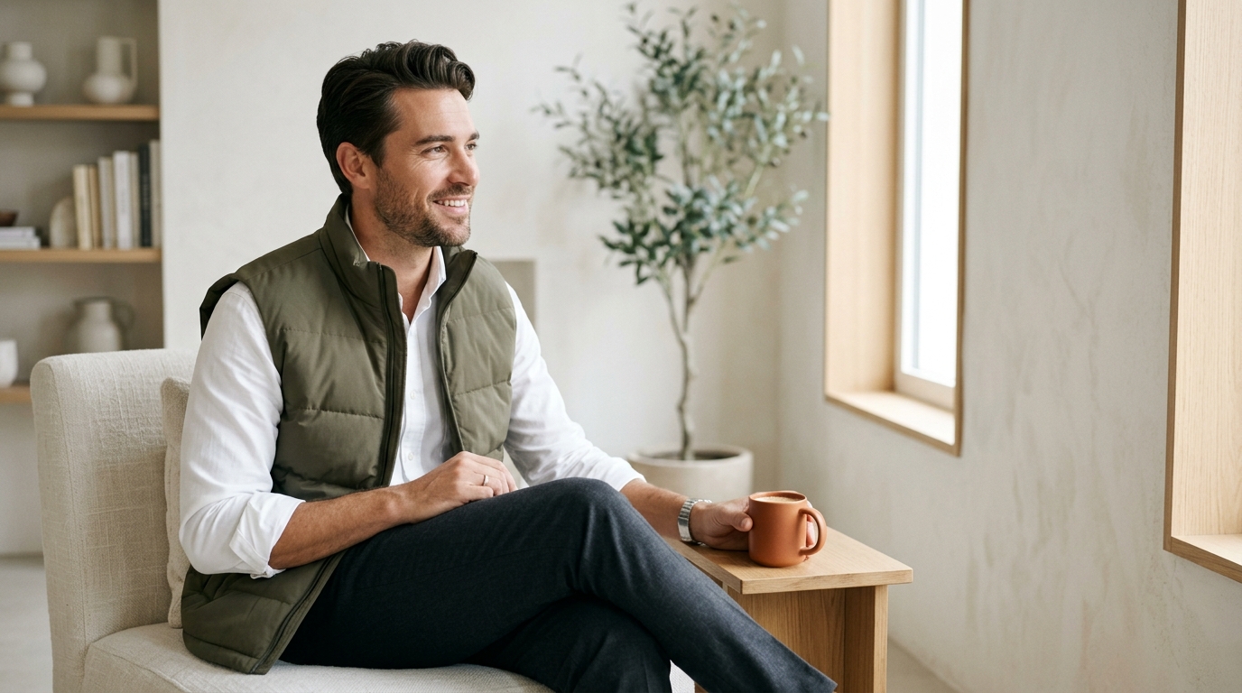 Pourquoi la doudoune sans manches sur chemise est devenue le look le plus moqué des hommes (et si on se trompait sur elle ?) - - pourquoi la doudoune sans manches sur chemise est devenue le look le plus moque des hommes et si on 1791378098